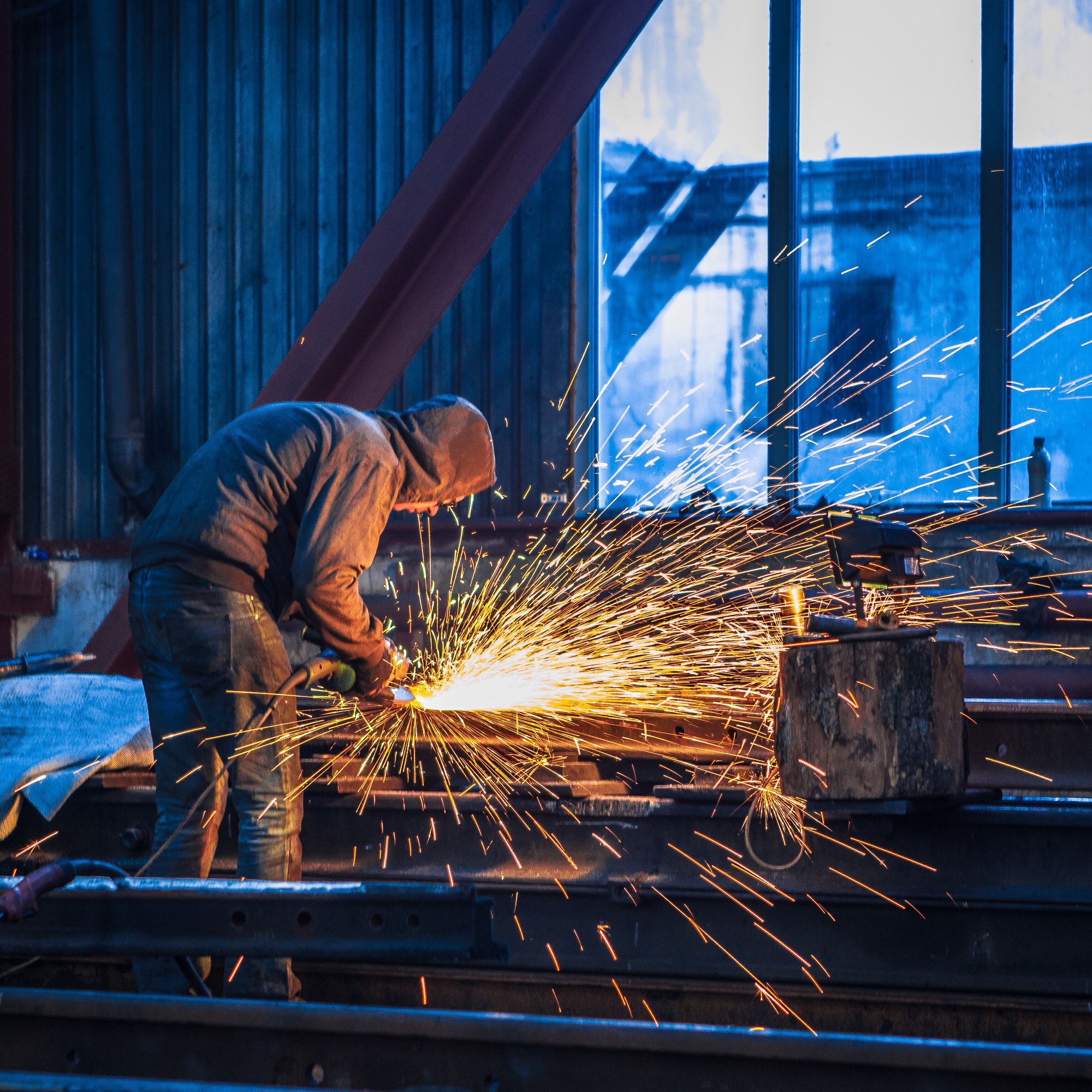 Manufacturing. Job. Locksmith Man working hard